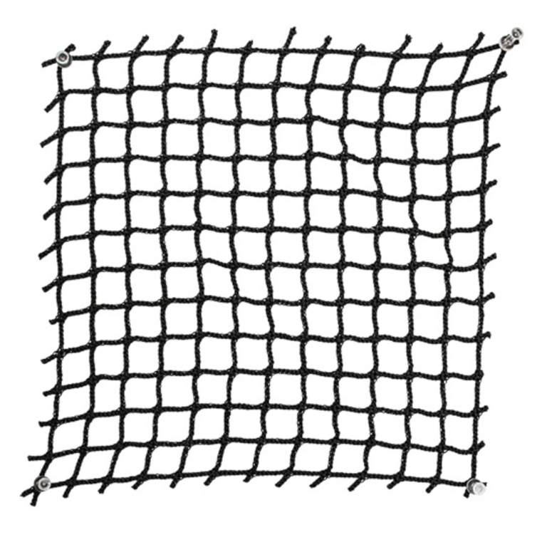 SBN-2020 Black knotless netting with raw edge
