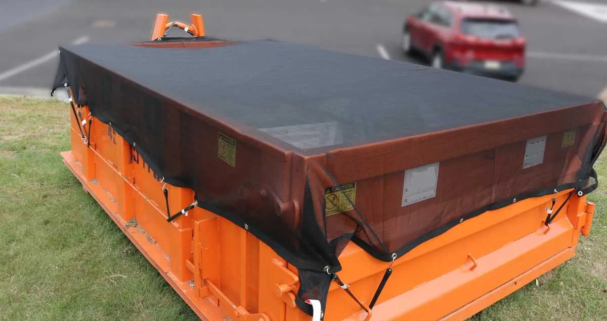 Folded Dumpster Cover