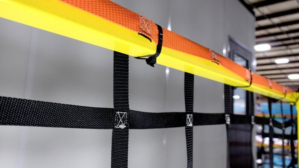 Mezzanine Netting Zip Tie Attachment Closeup