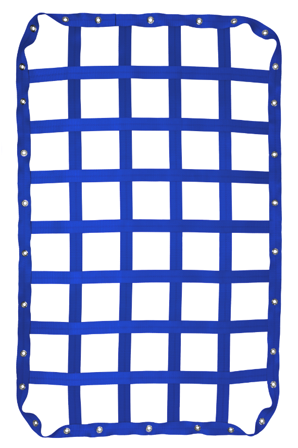 2" Webbing Cargo Net With Grommets - Blue