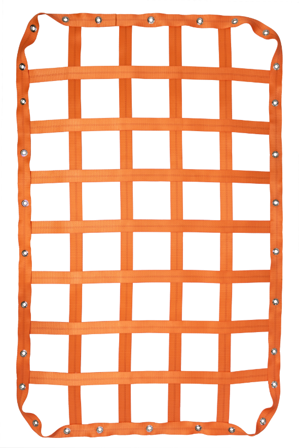 2" Webbing Cargo Net With Grommets - Orange