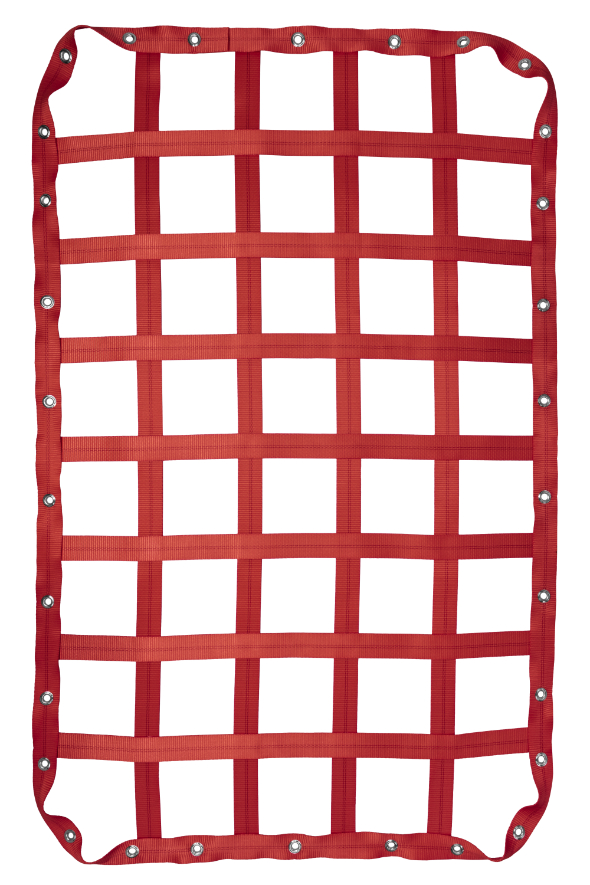 2" Webbing Cargo Net With Grommets - Red