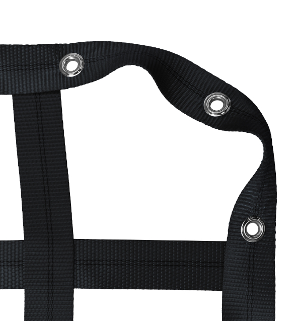 2" Webbing Cargo Net With Grommets corner detail - Black