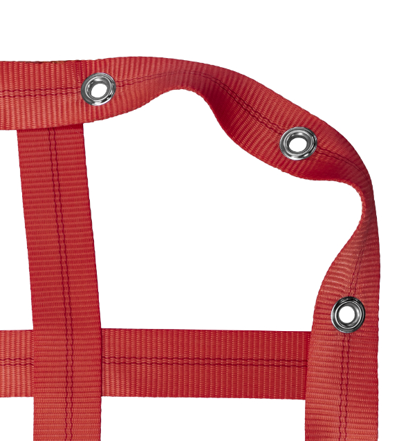 2" Webbing Cargo Net With Grommets corner detail - Red