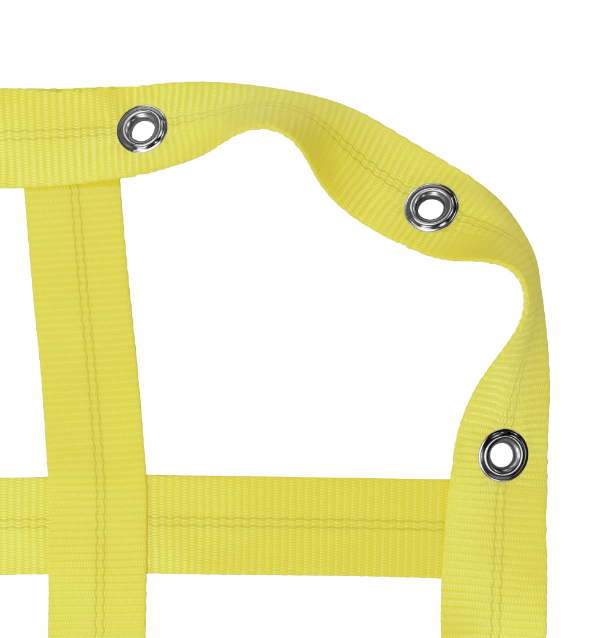 2" Webbing Cargo Net With Grommets corner detail - Yellow