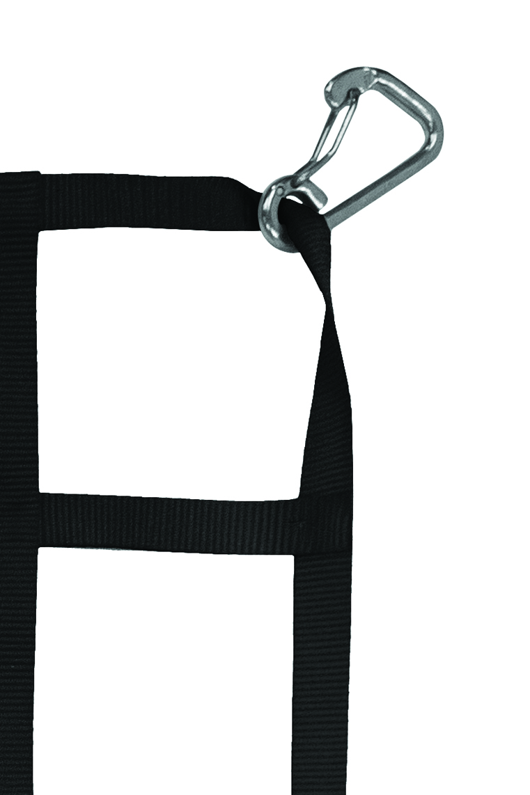 1" Webbing Cargo Net With Snap Hooks corner detail - Black