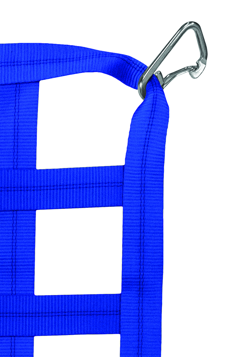 2" Webbing Cargo Net With Snap Hooks corner detail - Blue