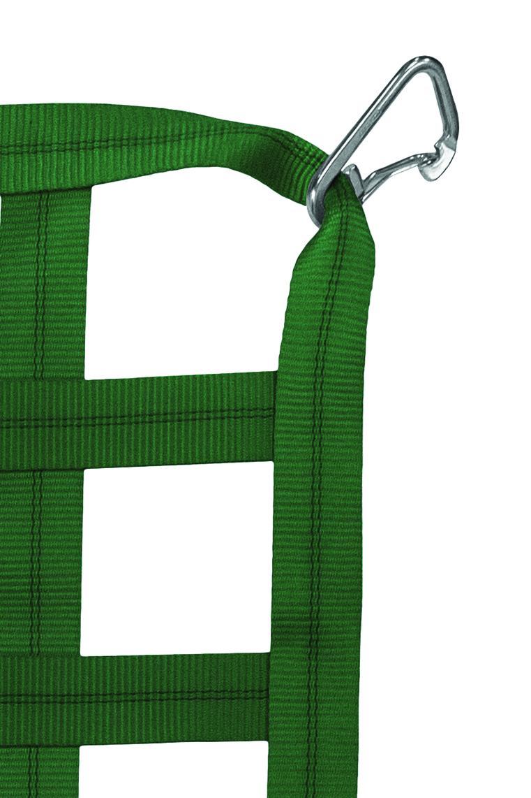 2" Webbing Cargo Net With Snap Hooks corner detail - Green