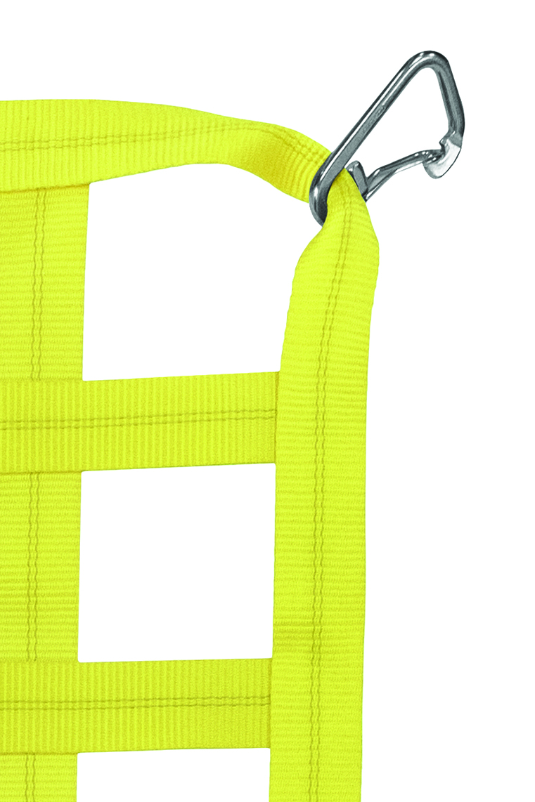 2" Webbing Cargo Net With Snap Hooks corner detail - Yellow