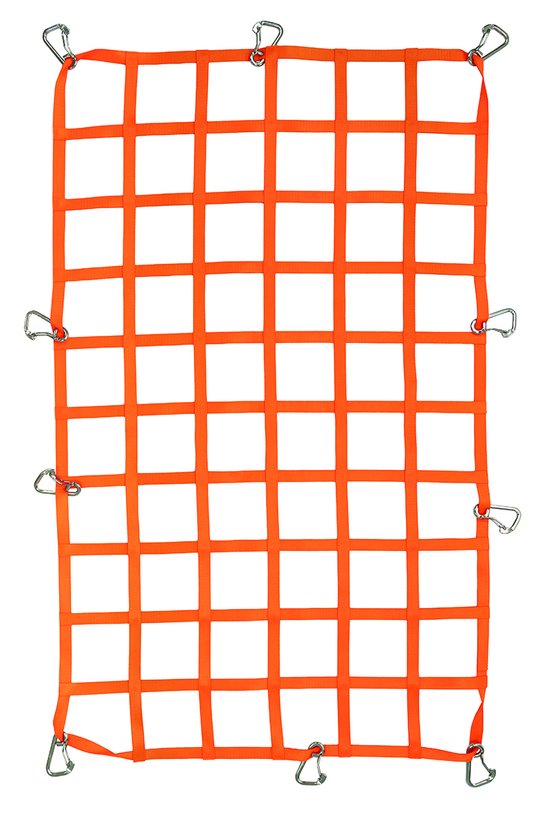 1" Webbing Cargo Net With Snap Hooks - Orange