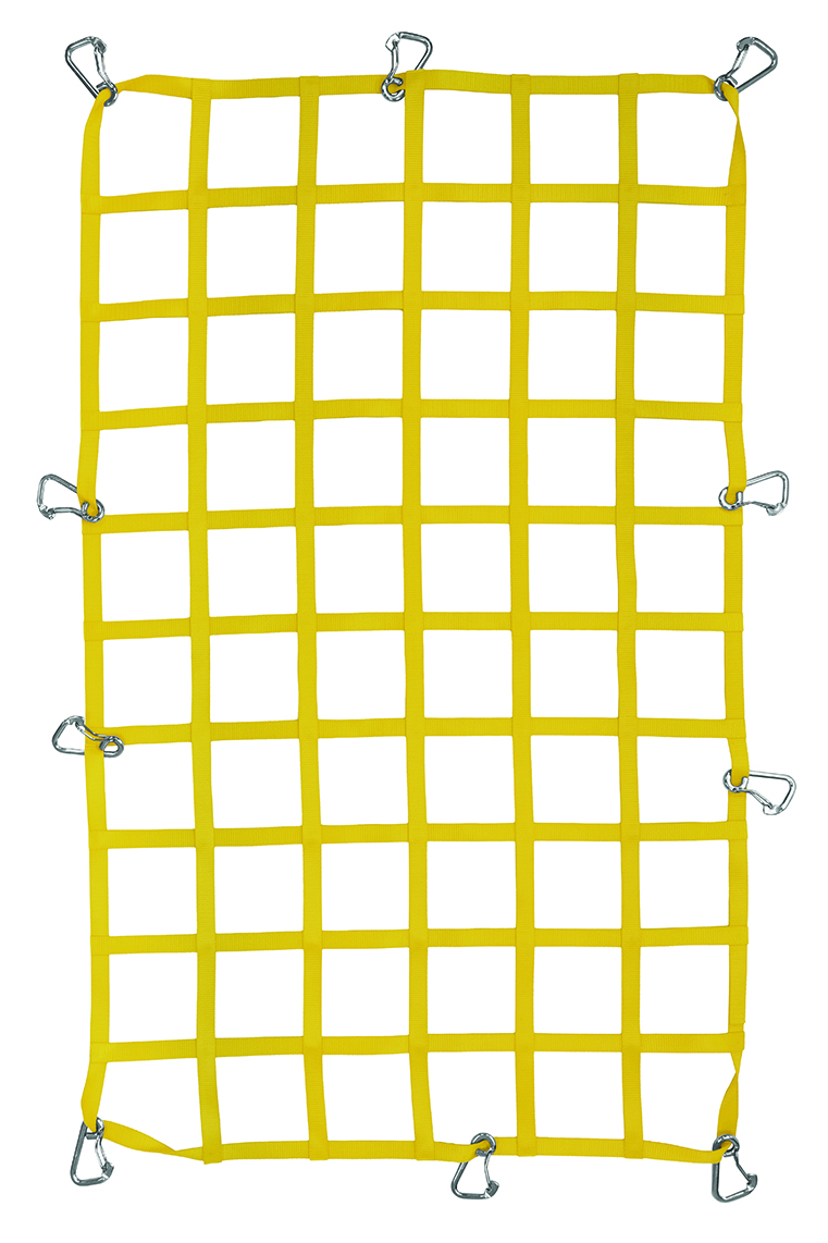 1" Webbing Cargo Net With Snap Hooks - Yellow