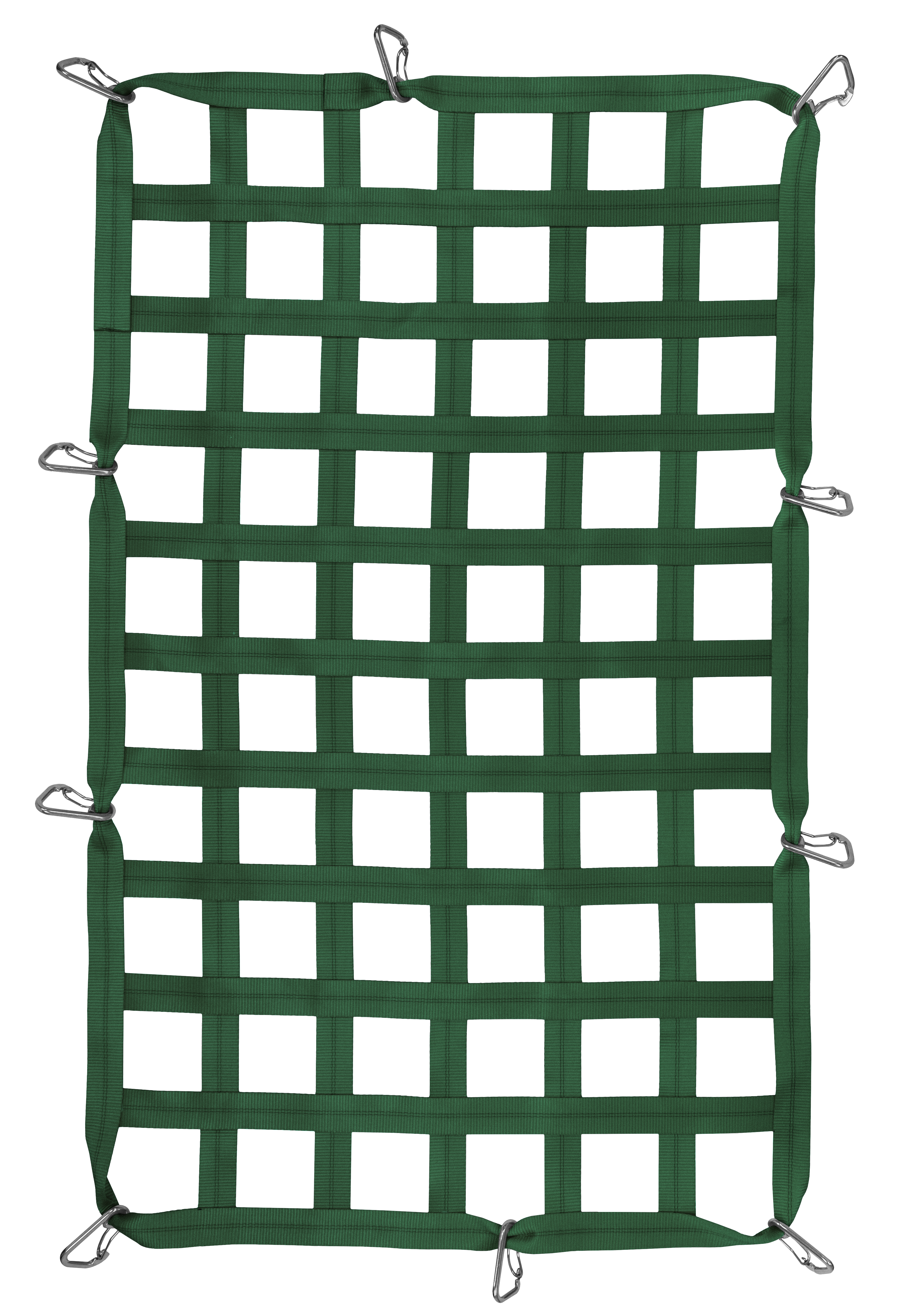 2" Webbing Cargo Net With Snap Hooks - Green