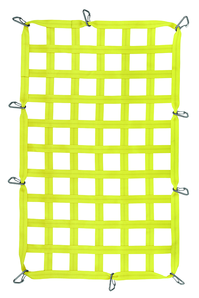 2" Webbing Cargo Net With Snap Hooks - Yellow