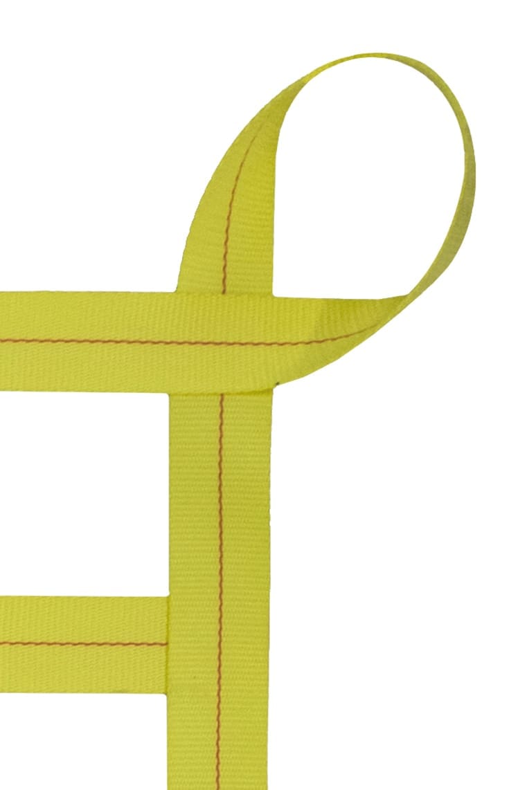 2" Webbing Cargo Net With Loops corner detail - Yellow