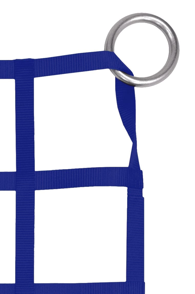 1" Webbing Cargo Net With Rings corner detail - Blue