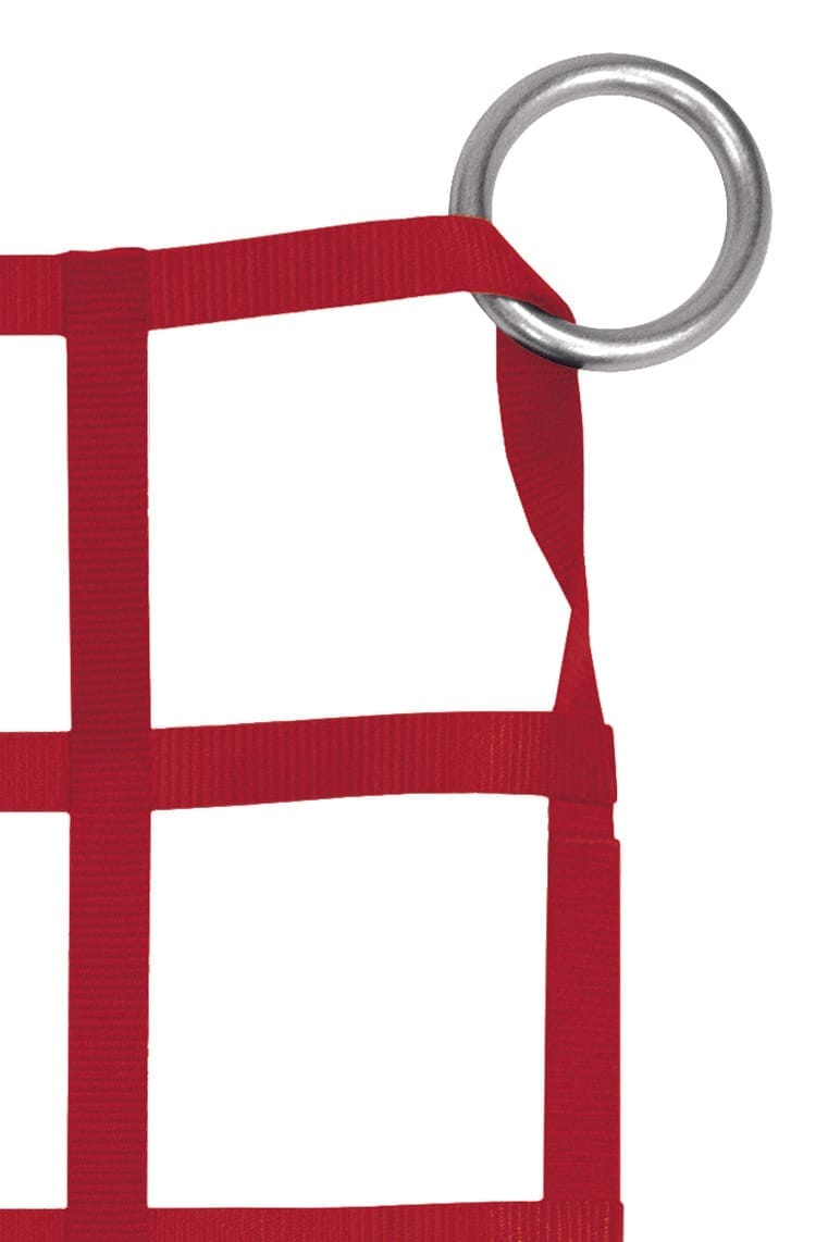 1" Webbing Cargo Net With Rings corner detail - Red