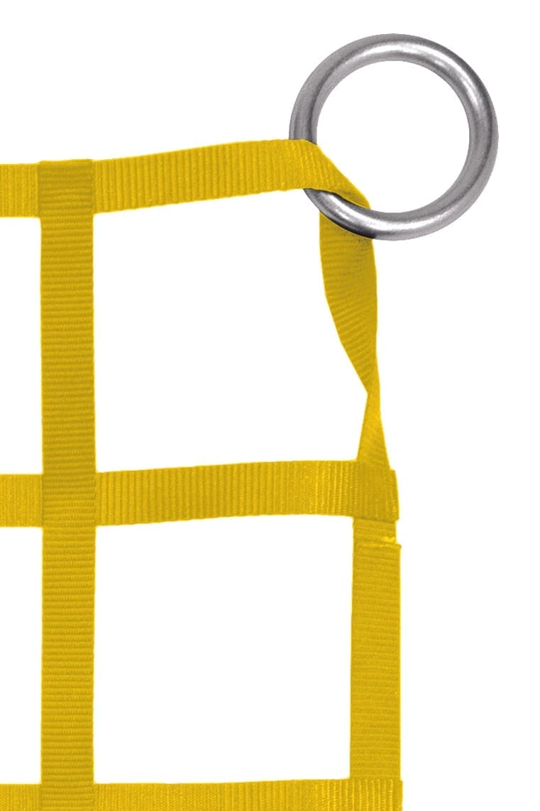 1" Webbing Cargo Net With Rings corner detail - Yellow