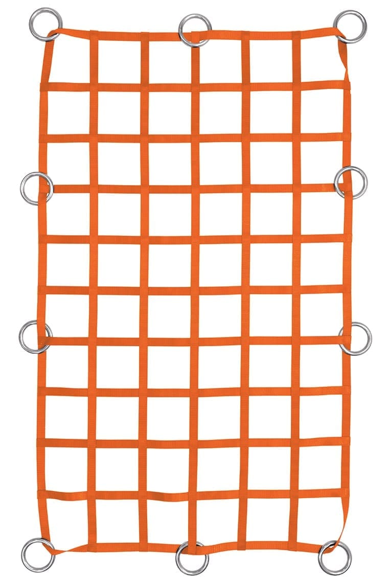1" Webbing Cargo Net With Rings - Orange