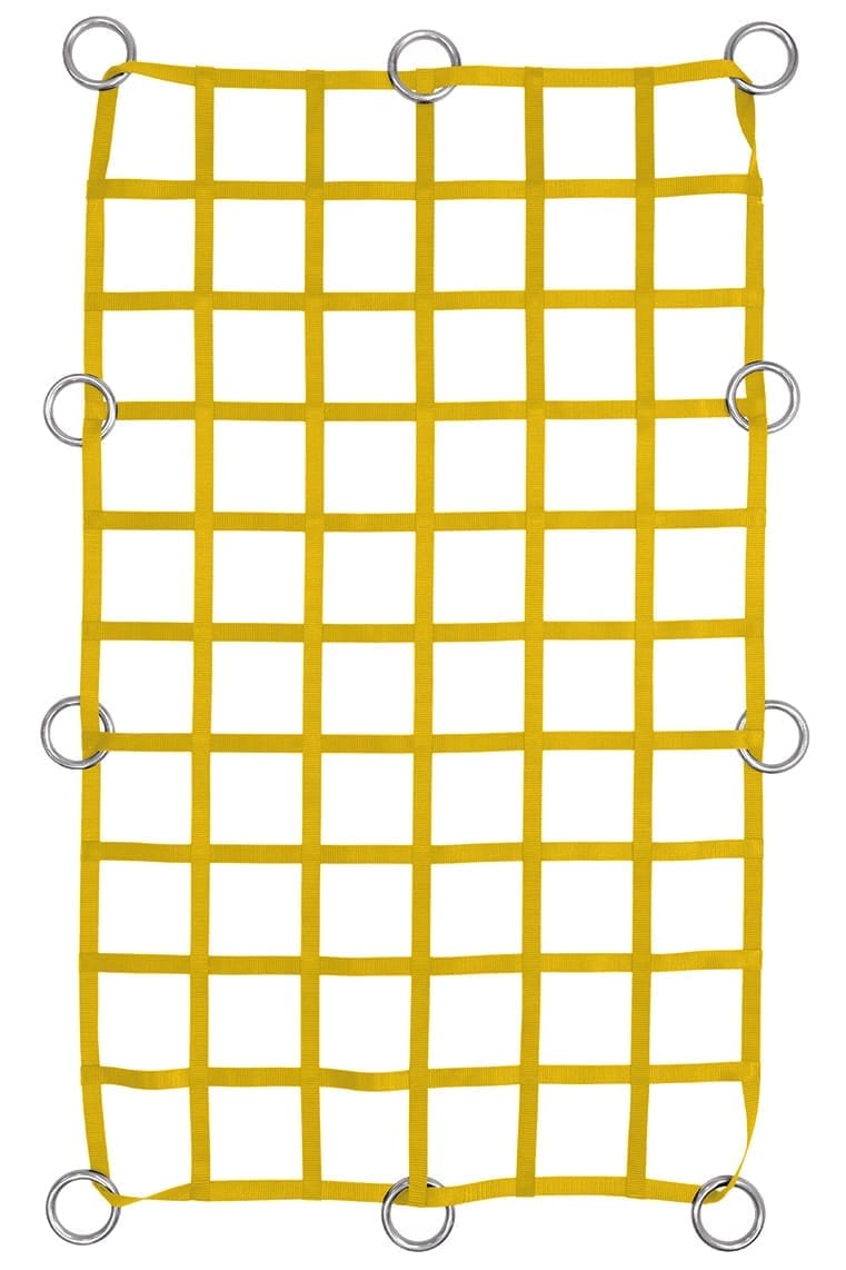 1" Webbing Cargo Net With Rings - Yellow
