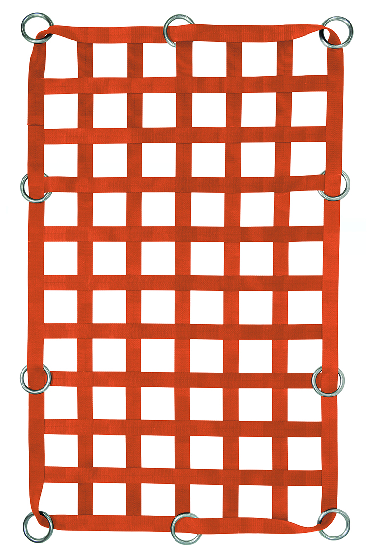 2" Webbing Cargo Net With Rings - Orange
