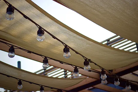 String lights for outdoor wedding