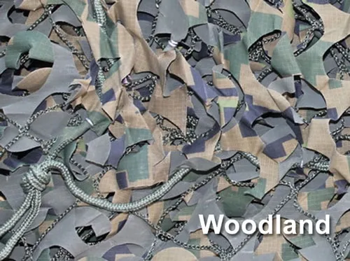 Woodland with Mesh Camo Netting