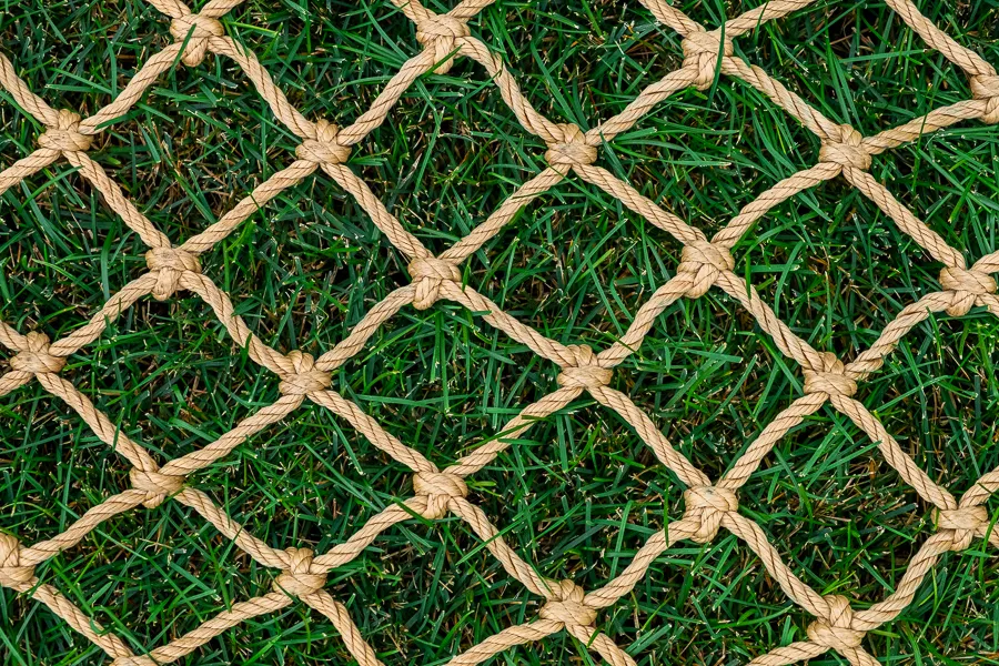 Decorative nautical rope netting close-up detail