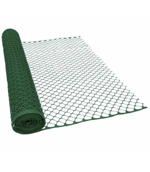 Economy Plastic Safety Barrier Fence - Green Side View