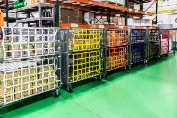 Warehouse Cart Netting Installation - White