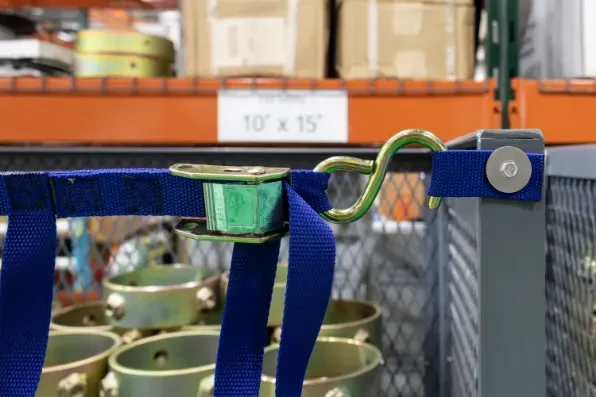 Warehouse Cart Netting Side View - Blue