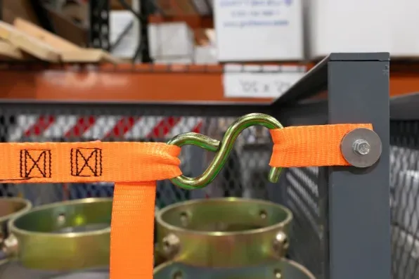 Warehouse Cart Netting Side View - Orange