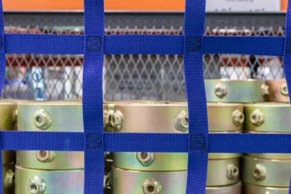 Warehouse Cart Netting Detail - Blue