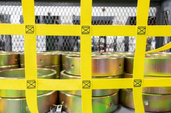 Warehouse Cart Netting Detail - Yellow