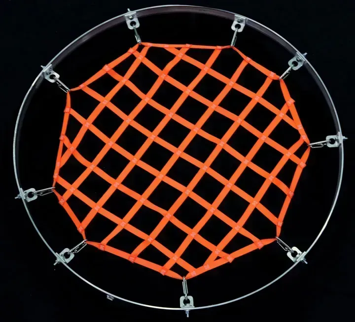 Circle hatch net secured with brackets