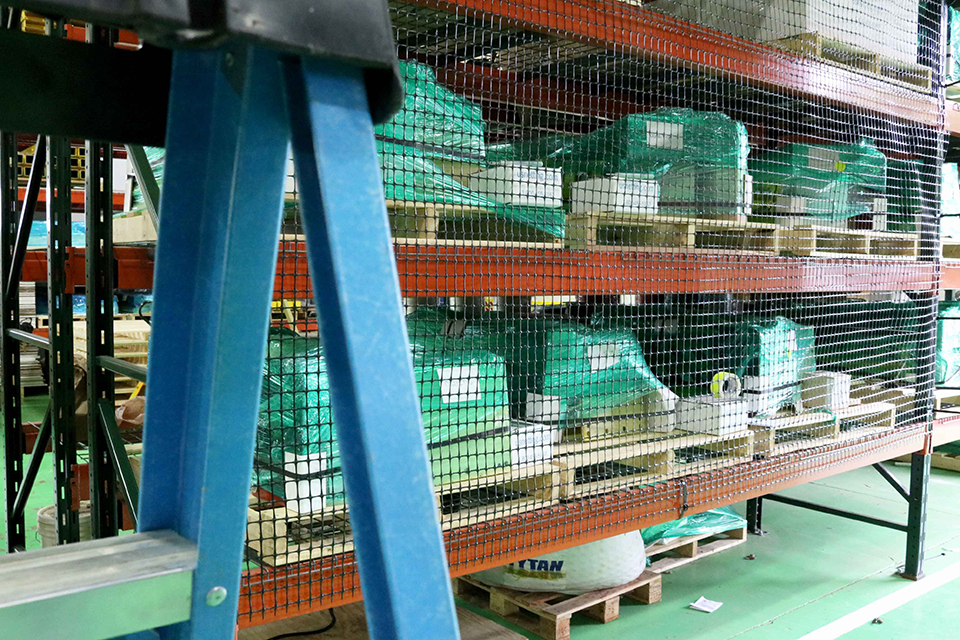 Rack Covered with Plastic Safety Netting