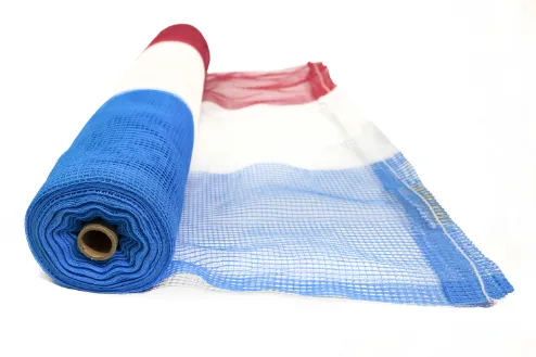 Standard Duty Fire Retardant Debris Netting Roll - Red, White, and Blue (Detail View)