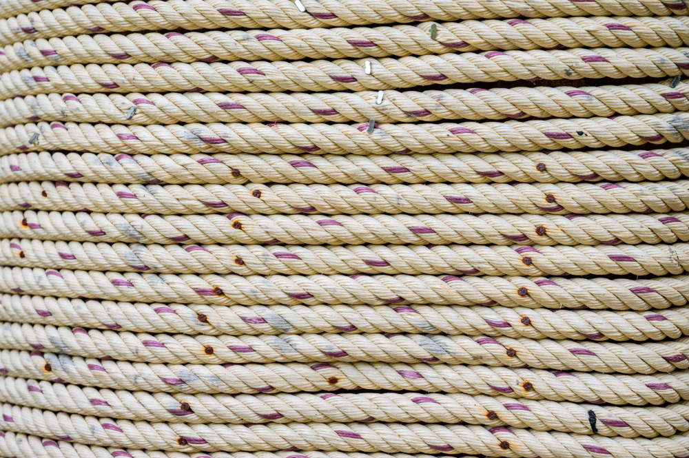 Nylon rope in use