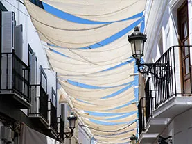 Shade cloth outdoor application