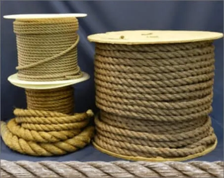 Spools and coils of manila rope