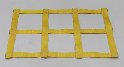 Yellow nylon webbing netting material