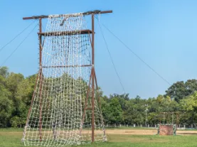 Tall rope climbing nets