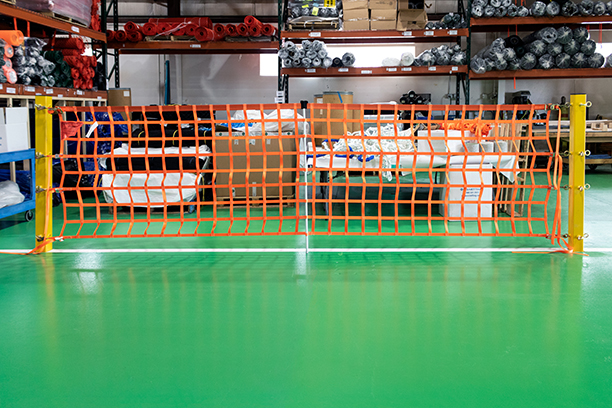 In-Ground Post Mounted Loading Dock Safety Net | US Netting