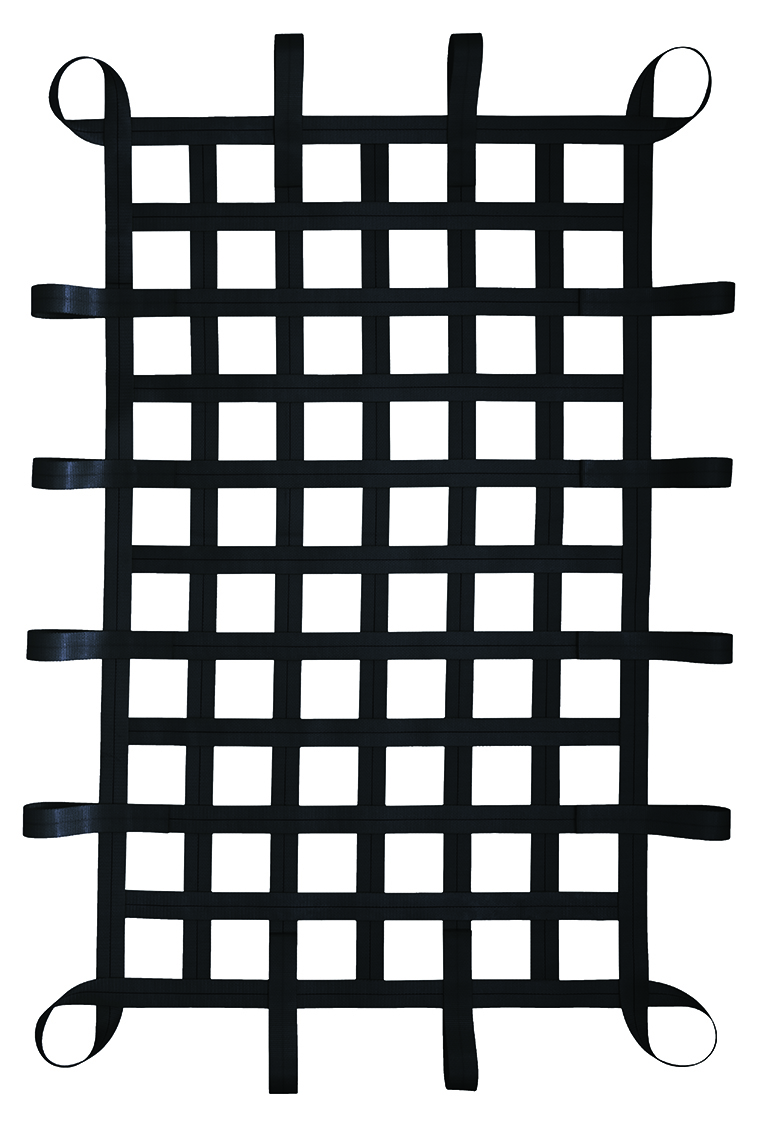 2 inch Webbing Cargo Net with Loops Black