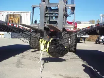 Weight suspended in net